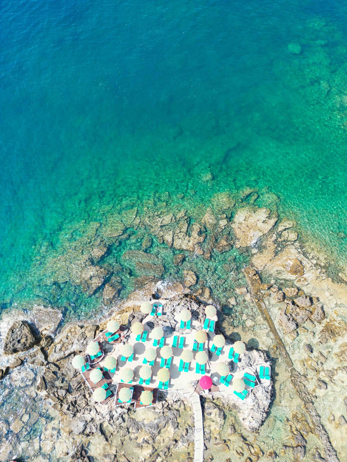 Aerial photograph of Bagno La Baracchina, Castiglioncello (LI), Toscana — Flesh Sand by Raffaele Ferrari