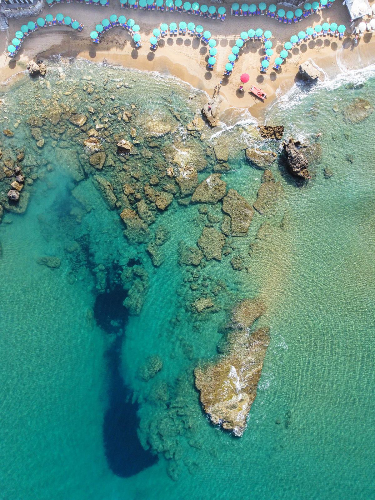 Aerial photograph of Baia del Quercetano, Castiglioncello (LI), Toscana — Flesh Sand by Raffaele Ferrari