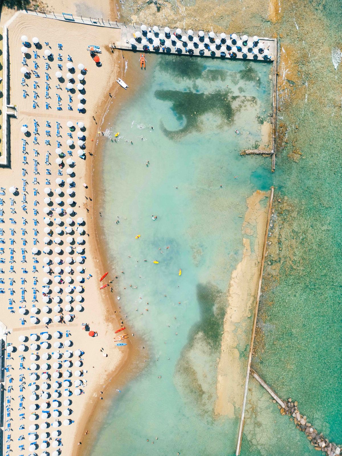 Aerial photograph of Circolo Canottieri, Castiglioncello (LI), Toscana — Flesh Sand by Raffaele Ferrari