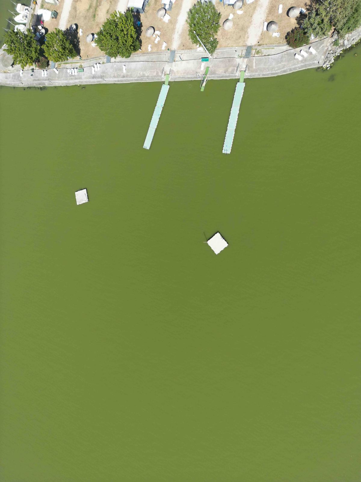 Aerial photograph of Lago Trasimeno, Umbria, Umbria — Flesh Sand by Raffaele Ferrari