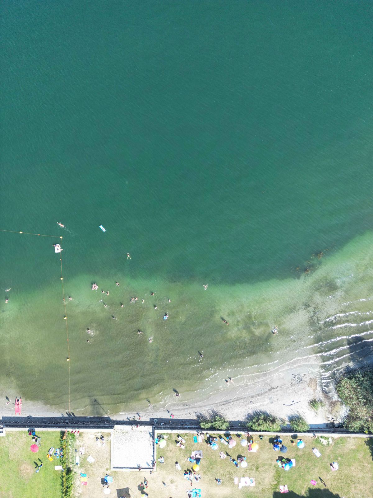 Aerial photograph of Pirolino Beach, Lago Maggiore, Lago Maggiore, Piemonte — Flesh Sand by Raffaele Ferrari