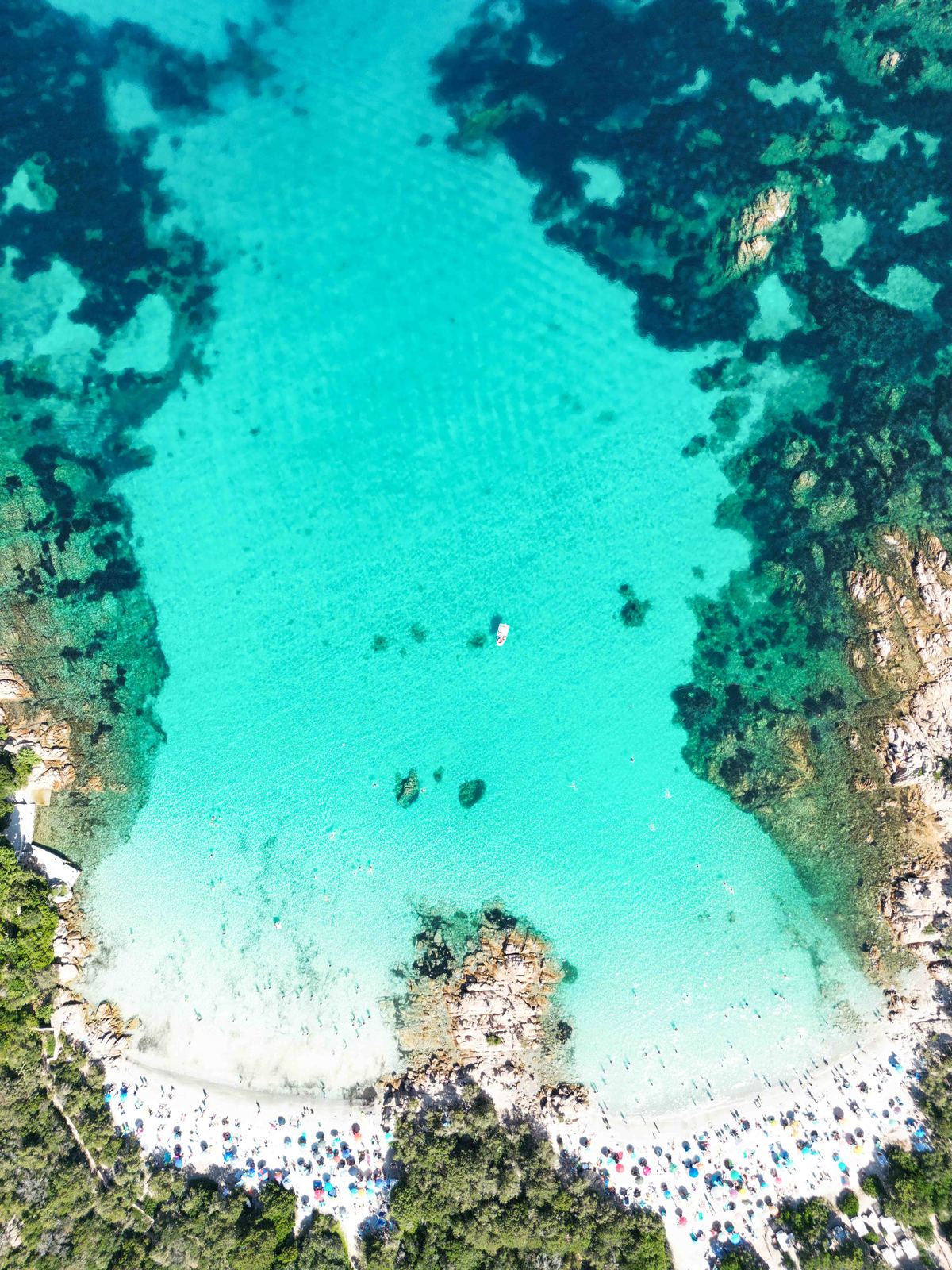 Aerial photograph of Spiaggia Capriccioli, Arzachena (SS), Sardegna — Flesh Sand by Raffaele Ferrari