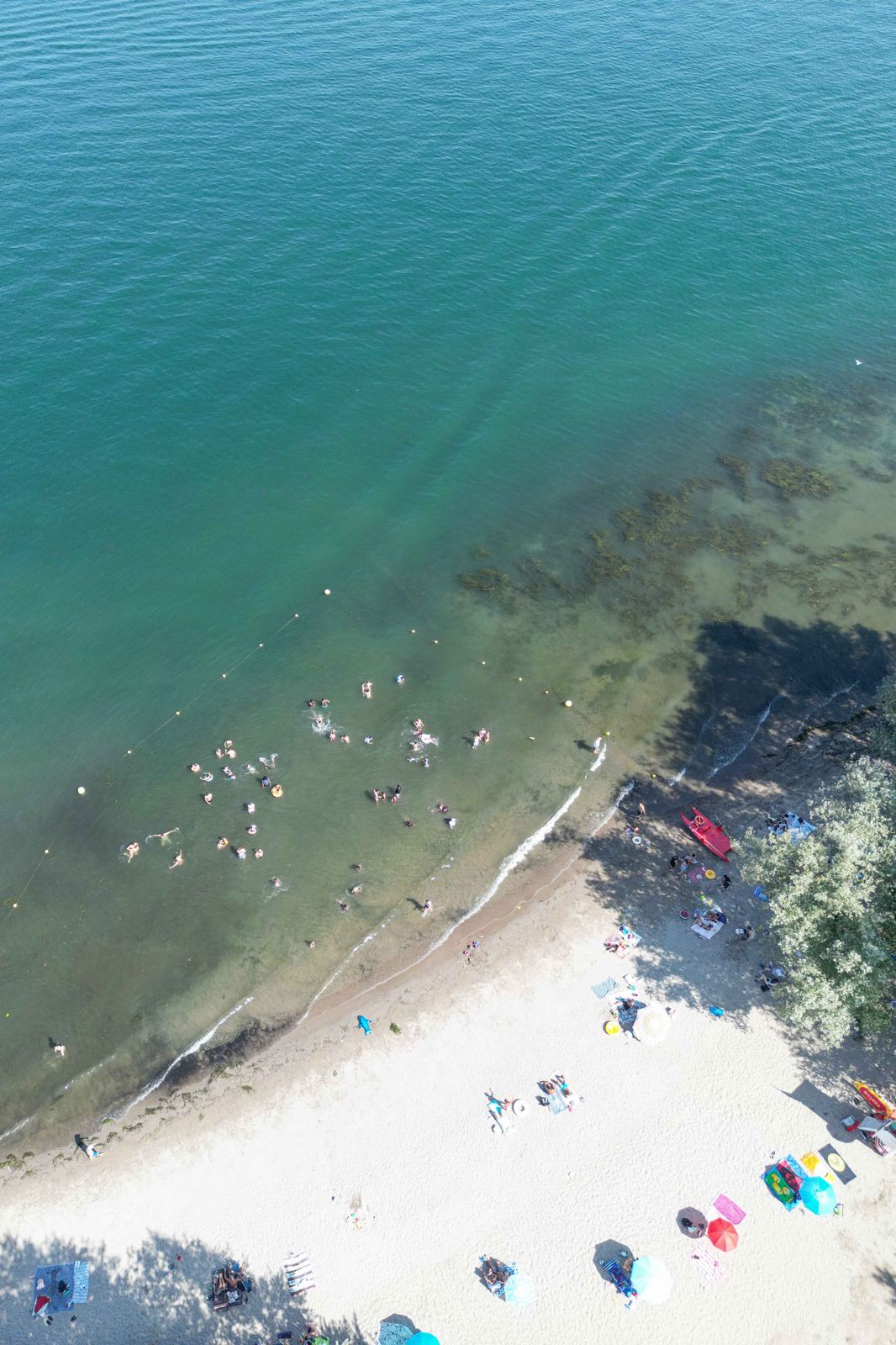 Aerial photograph of Spiaggia del Sorriso, Arona, Arona, Piemonte — Flesh Sand by Raffaele Ferrari
