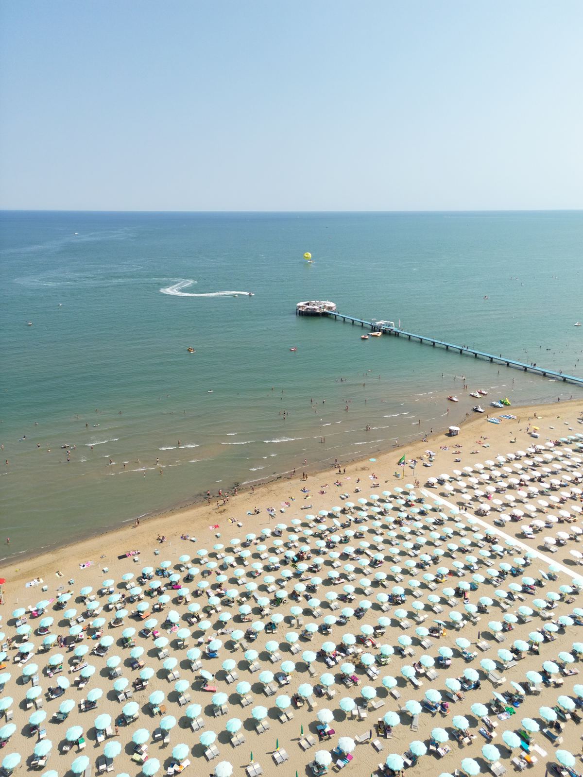 Aerial photograph of Spiaggia di Lignano Sabbiadoro, Lignano Sabbiadoro (UD), Friuli-Venezia Giulia — Flesh Sand by Raffaele Ferrari