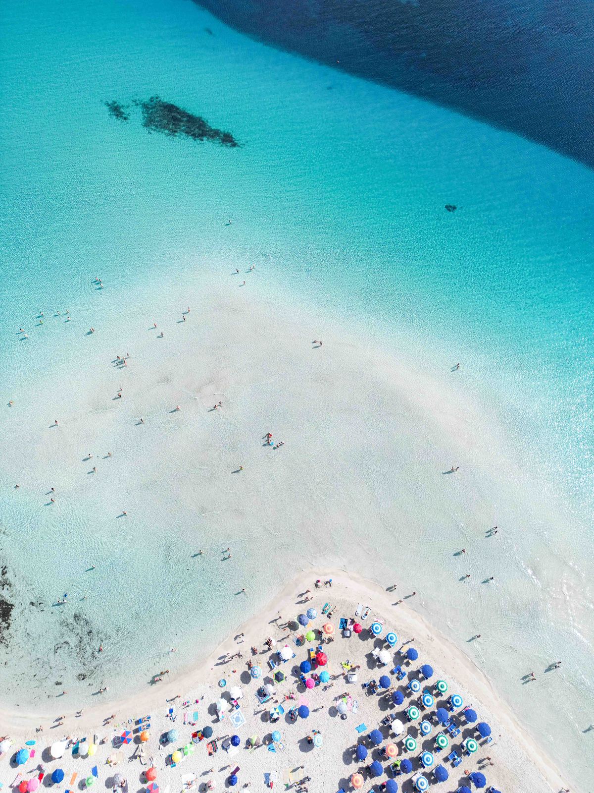 Aerial photograph of Spiaggia La Pelosa, Stintino (SS), Sardegna — Flesh Sand by Raffaele Ferrari