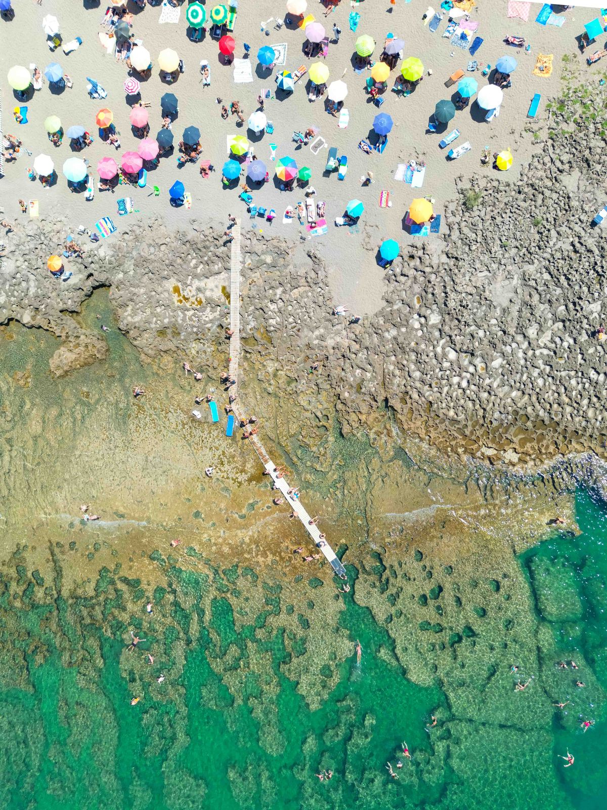 Aerial photograph of Spiaggia Libera La Caletta, Rosignano Solvay (LI), Toscana — Flesh Sand by Raffaele Ferrari