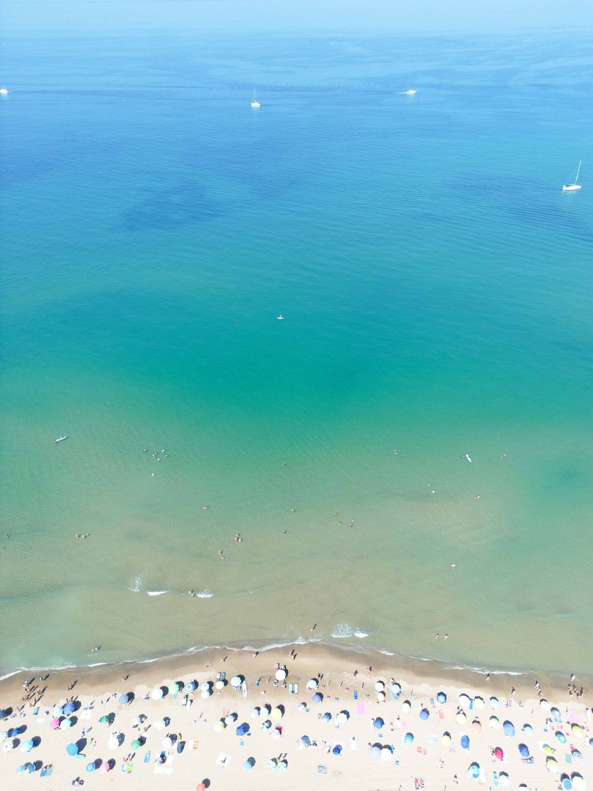 Aerial photograph of Spiaggia San Vincenzo, San Vincenzo (LI), Toscana — Flesh Sand by Raffaele Ferrari