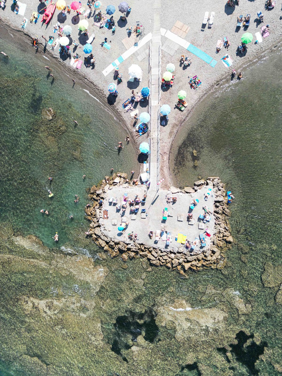 Aerial photograph of Tre Ponti, Livorno, Toscana — Flesh Sand by Raffaele Ferrari